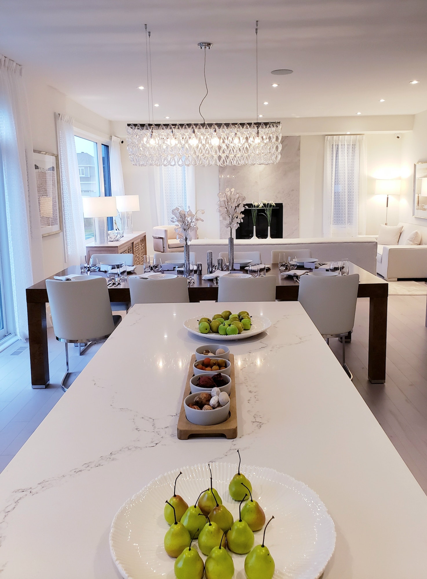 Kitchen renovation with new modern countertop great for hosting parties and cozy for every family